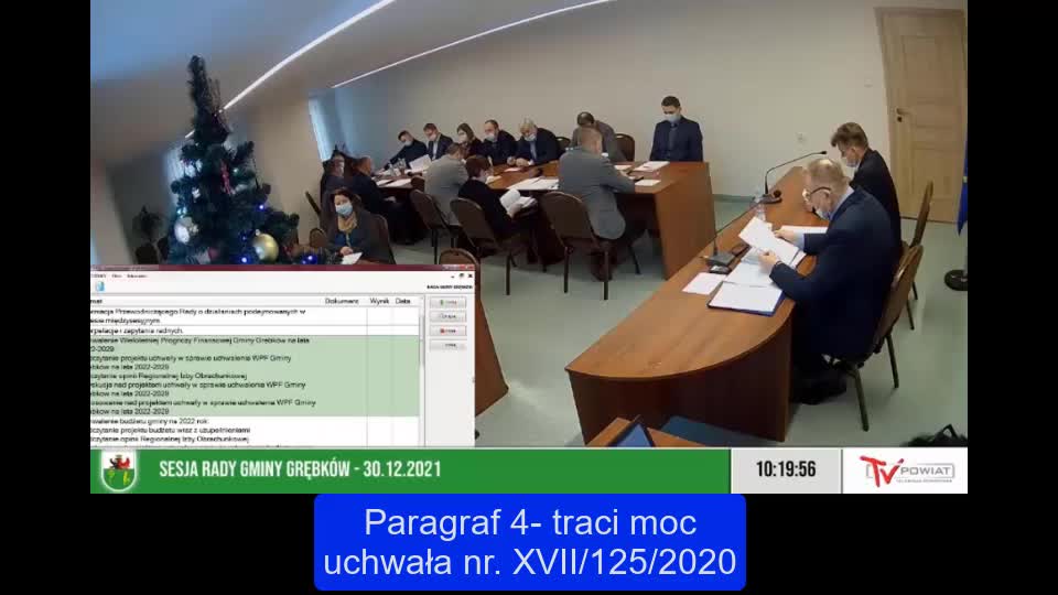 Sesja Rady Gminy Grębków – 30.12.2021 - napisy
