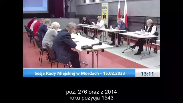 Sesja Rady Miejskiej w Mordach – 15.02.2023 / NAPISY